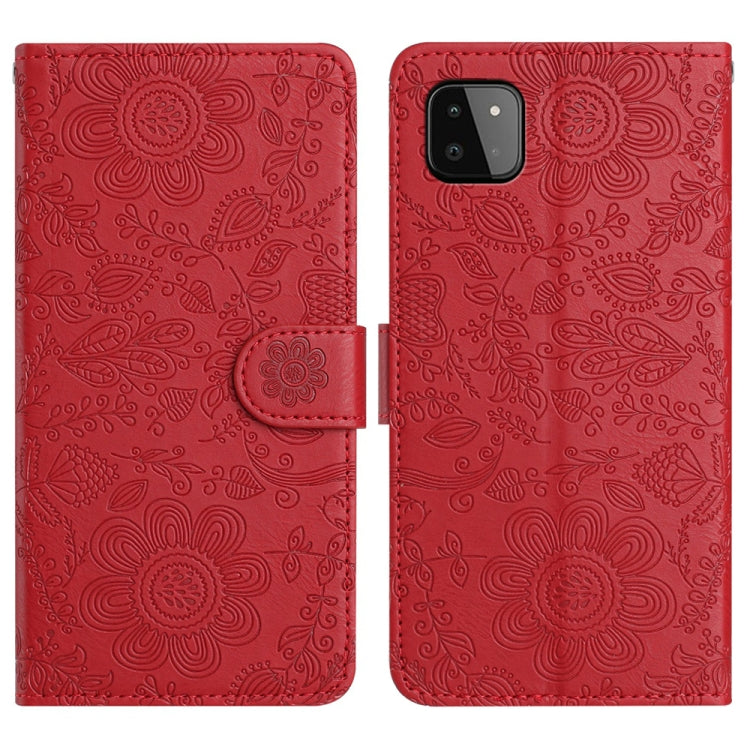 Custodia per telefono in pelle con motivo floreale in rilievo, For Samsung Galaxy A22 5G, For Samsung Galaxy A72, For Samsung Galaxy A53, For Samsung Galaxy A12