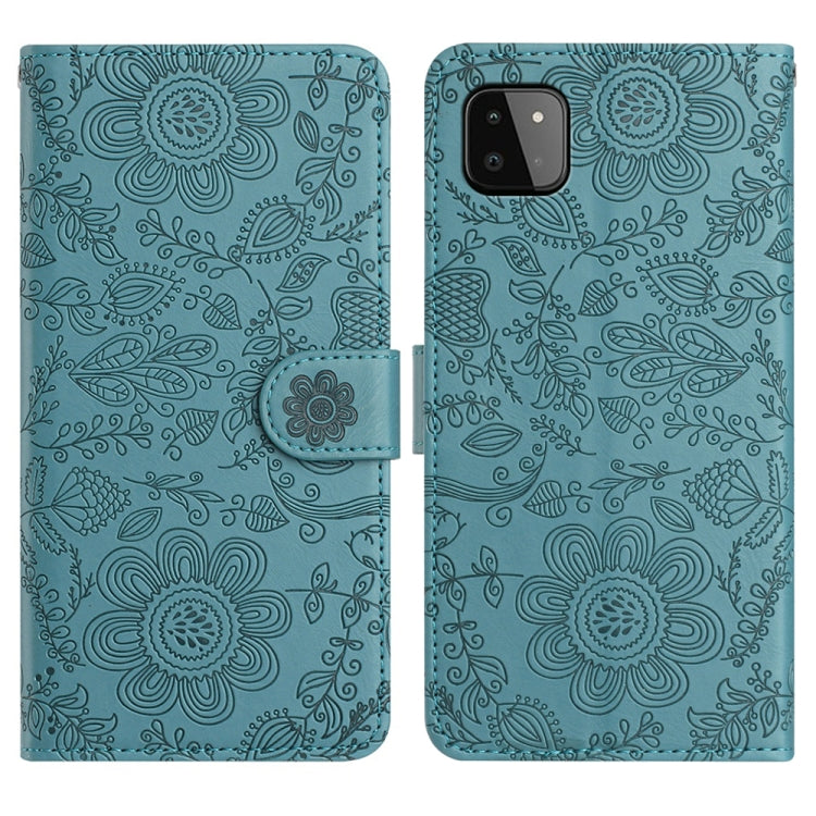 Custodia per telefono in pelle con motivo floreale in rilievo, For Samsung Galaxy A22 5G, For Samsung Galaxy A72, For Samsung Galaxy A53, For Samsung Galaxy A12