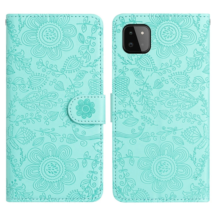 Custodia per telefono in pelle con motivo floreale in rilievo, For Samsung Galaxy A22 5G, For Samsung Galaxy A72, For Samsung Galaxy A53, For Samsung Galaxy A12