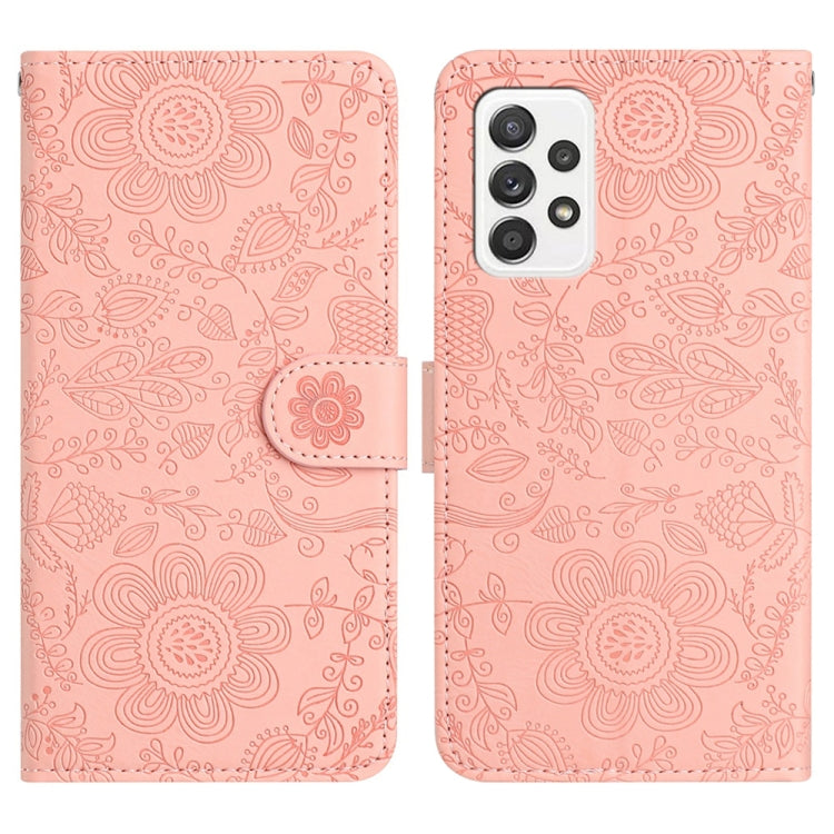 Custodia per telefono in pelle con motivo floreale in rilievo, For Samsung Galaxy A13 4G / A04 / A04s, For Samsung Galaxy A33, For Samsung Galaxy A32 5G / M32 5G, For Samsung Galaxy A52 / A52s