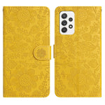 Custodia per telefono in pelle con motivo floreale in rilievo, For Samsung Galaxy A13 4G / A04 / A04s, For Samsung Galaxy A33, For Samsung Galaxy A32 5G / M32 5G, For Samsung Galaxy A52 / A52s