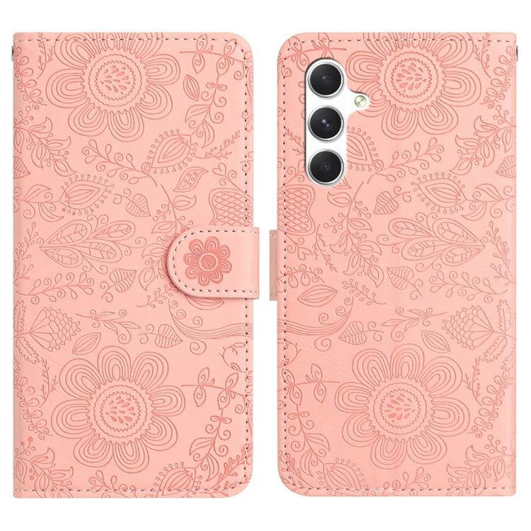 Custodia per telefono in pelle con motivo floreale in rilievo, For Samsung Galaxy A55, For Samsung Galaxy A35, For Samsung Galaxy A15, For Samsung Galaxy A05s