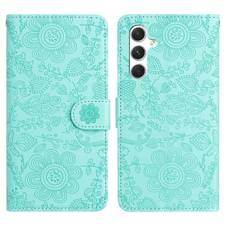 Custodia per telefono in pelle con motivo floreale in rilievo, For Samsung Galaxy A55, For Samsung Galaxy A35, For Samsung Galaxy A15, For Samsung Galaxy A05s