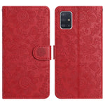 Custodia per telefono in pelle con motivo floreale in rilievo, For Samsung Galaxy A71 4G, For Samsung Galaxy A51 4G
