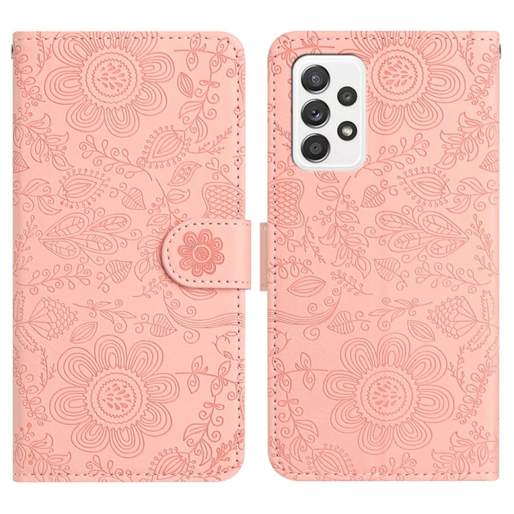 Custodia per telefono in pelle con motivo floreale in rilievo, For Samsung Galaxy A13 4G / A04 / A04s, For Samsung Galaxy A33, For Samsung Galaxy A32 5G / M32 5G, For Samsung Galaxy A52 / A52s