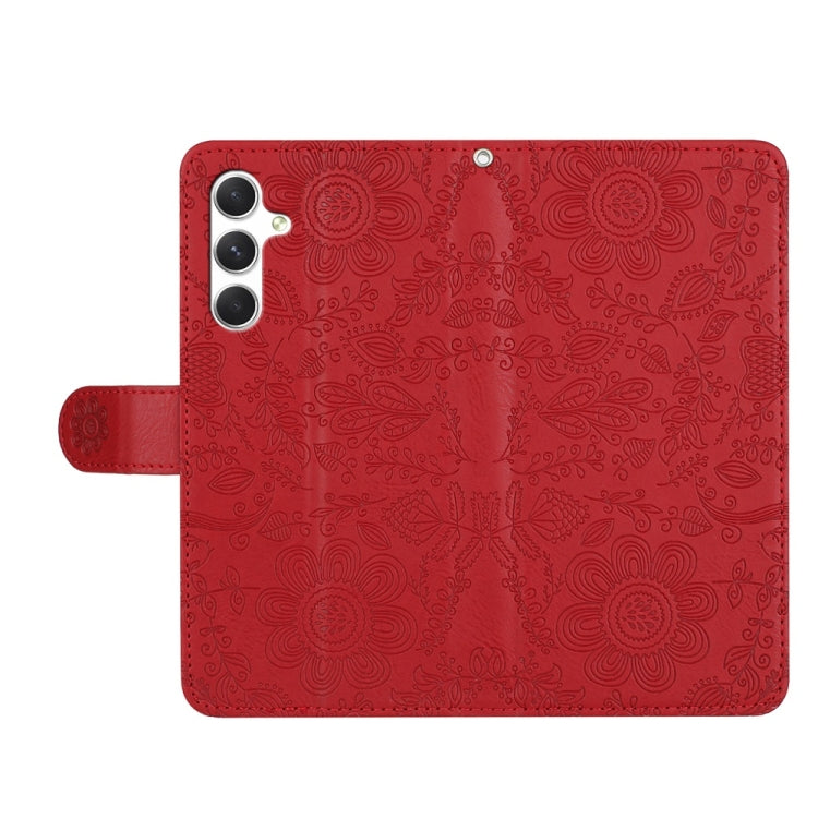 Custodia per telefono in pelle con motivo floreale in rilievo, For Samsung Galaxy A55, For Samsung Galaxy A35, For Samsung Galaxy A15, For Samsung Galaxy A05s
