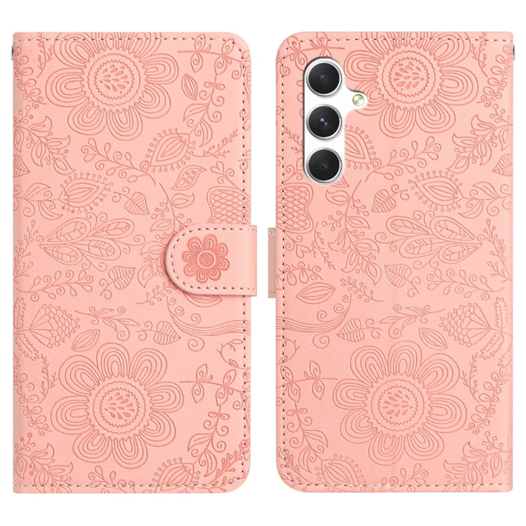 Custodia per telefono in pelle con motivo floreale in rilievo, For Samsung Galaxy A55, For Samsung Galaxy A35, For Samsung Galaxy A15, For Samsung Galaxy A05s