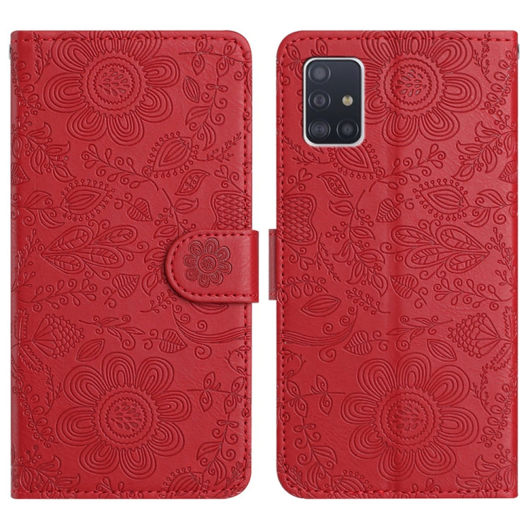 Custodia per telefono in pelle con motivo floreale in rilievo, For Samsung Galaxy A71 4G, For Samsung Galaxy A51 4G