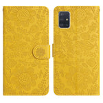 Custodia per telefono in pelle con motivo floreale in rilievo, For Samsung Galaxy A71 4G, For Samsung Galaxy A51 4G