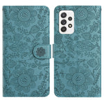 Custodia per telefono in pelle con motivo floreale in rilievo, For Samsung Galaxy A22 5G, For Samsung Galaxy A72, For Samsung Galaxy A53, For Samsung Galaxy A12