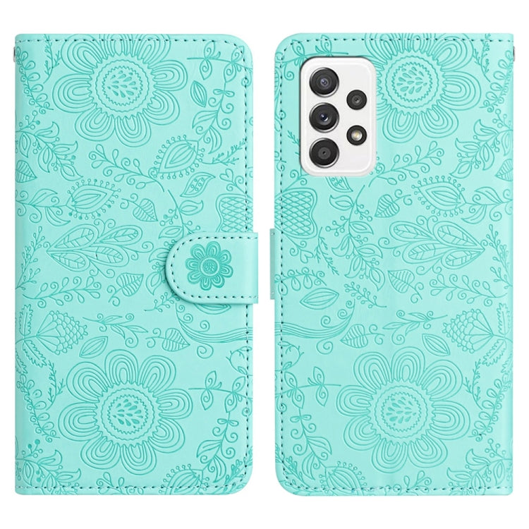 Custodia per telefono in pelle con motivo floreale in rilievo, For Samsung Galaxy A22 5G, For Samsung Galaxy A72, For Samsung Galaxy A53, For Samsung Galaxy A12