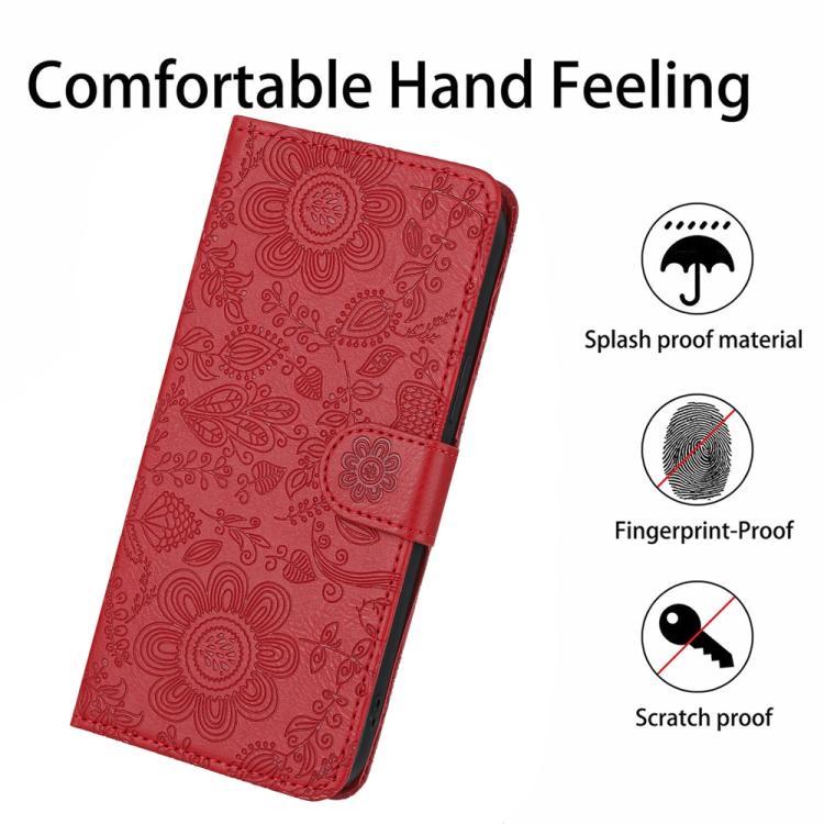 Custodia per telefono in pelle con motivo floreale in rilievo, For Samsung Galaxy A57 5G, For Samsung Galaxy A37 5G, For Galaxy A27 5G, For Samsung Galaxy A56 5G