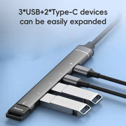 Stazione di docking HUB multifunzione 2 Type-C, 3 USB, 2 Type-C, 3 USB