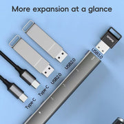 Stazione di docking HUB multifunzione 2 Type-C, 3 USB, 2 Type-C, 3 USB