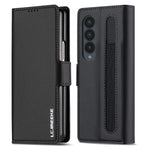Custodia per telefono in PU con trama fine smerigliata LC.IMEEKE L1 Series con slot per penna, penna non inclusa, For Samsung Galaxy Z Fold5, For Samsung Galaxy Z Fold4