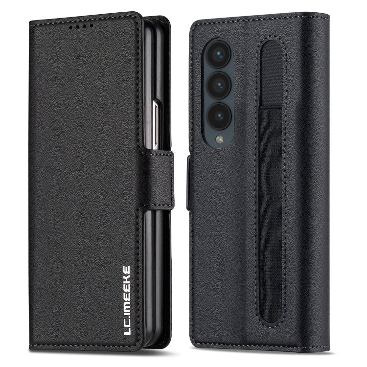 Custodia per telefono in PU con trama fine smerigliata LC.IMEEKE L1 Series con slot per penna, penna non inclusa, For Samsung Galaxy Z Fold5, For Samsung Galaxy Z Fold4