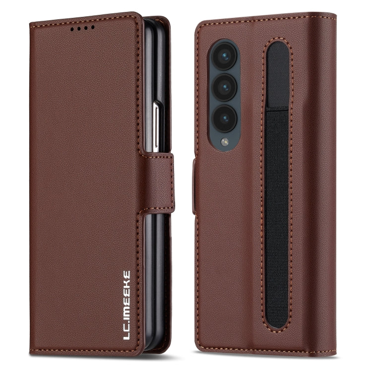 Custodia per telefono in PU con trama fine smerigliata LC.IMEEKE L1 Series con slot per penna, penna non inclusa, For Samsung Galaxy Z Fold5, For Samsung Galaxy Z Fold4