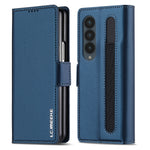 Custodia per telefono in PU con trama fine smerigliata LC.IMEEKE L1 Series con slot per penna, penna non inclusa, For Samsung Galaxy Z Fold5, For Samsung Galaxy Z Fold4