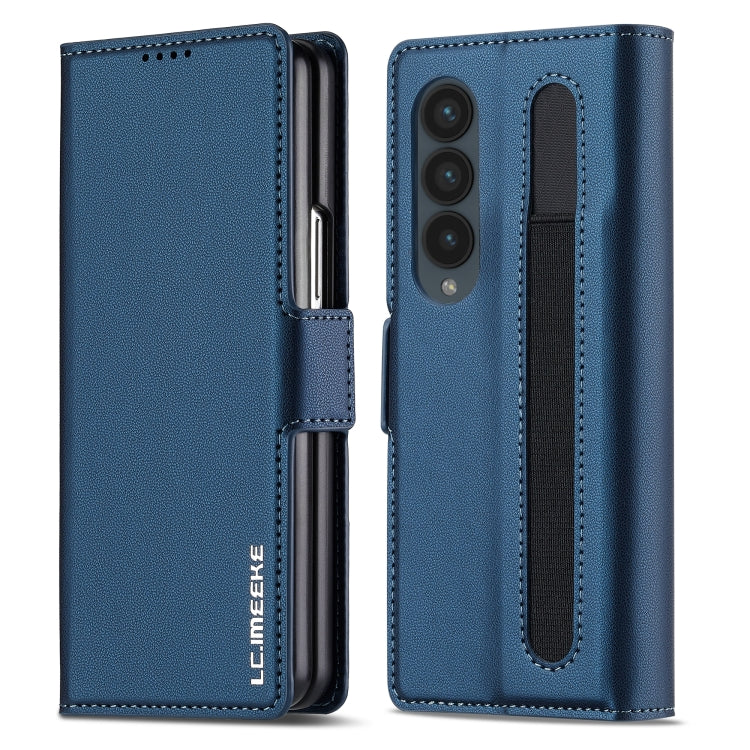 Custodia per telefono in PU con trama fine smerigliata LC.IMEEKE L1 Series con slot per penna, penna non inclusa, For Samsung Galaxy Z Fold5, For Samsung Galaxy Z Fold4