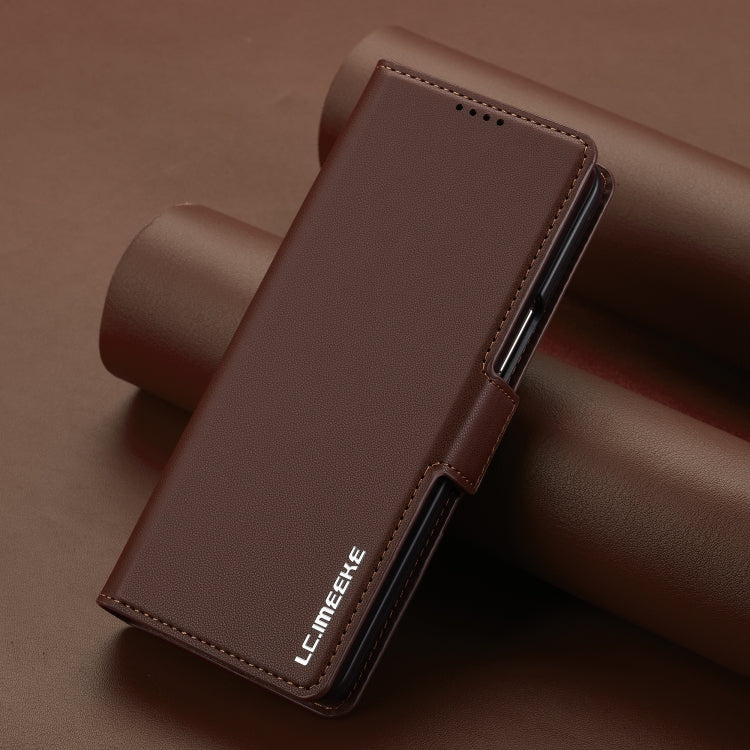 Custodia per telefono in PU con trama fine smerigliata LC.IMEEKE L1 Series con slot per penna, penna non inclusa, For Samsung Galaxy Z Fold5, For Samsung Galaxy Z Fold4