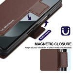 Custodia per telefono in PU con trama fine smerigliata LC.IMEEKE L1 Series con slot per penna, penna non inclusa, For Samsung Galaxy Z Fold5, For Samsung Galaxy Z Fold4