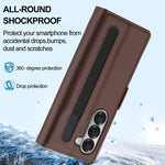Custodia per telefono in PU con trama fine smerigliata LC.IMEEKE L1 Series con slot per penna, penna non inclusa, For Samsung Galaxy Z Fold5, For Samsung Galaxy Z Fold4