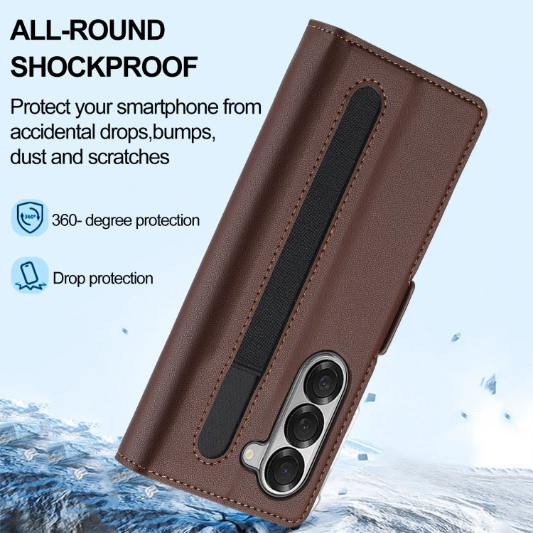 Custodia per telefono in PU con trama fine smerigliata LC.IMEEKE L1 Series con slot per penna, penna non inclusa, For Samsung Galaxy Z Fold5, For Samsung Galaxy Z Fold4