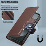 Custodia per telefono in PU con trama fine smerigliata LC.IMEEKE L1 Series con slot per penna, penna non inclusa, For Samsung Galaxy Z Fold5, For Samsung Galaxy Z Fold4