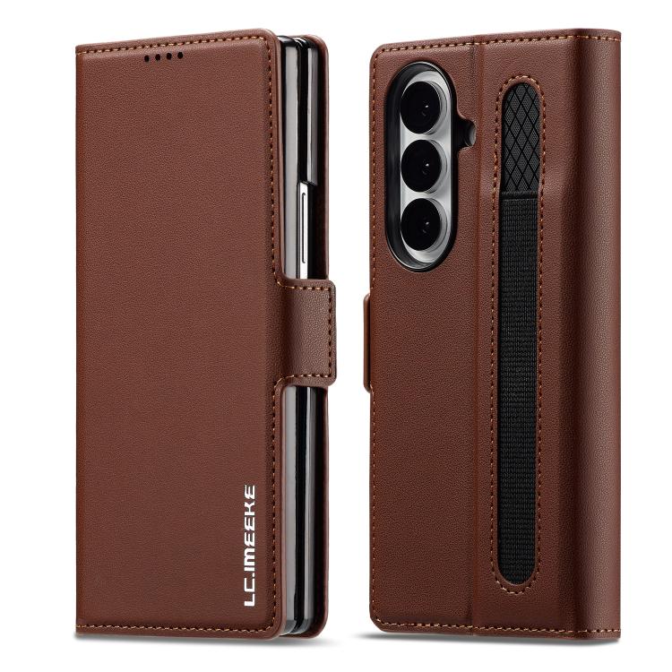 Custodia per telefono in PU con trama fine smerigliata LC.IMEEKE L1 Series con slot per penna, penna non inclusa, For Galaxy Z Fold8 5G, For Galaxy Z Fold8 Ultra 5G, For Samsung Galaxy Z Fold7 5G, For Samsung Galaxy Z Fold6