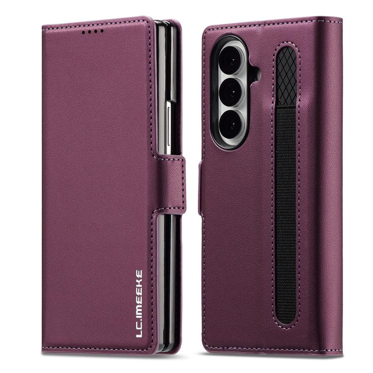 Custodia per telefono in PU con trama fine smerigliata LC.IMEEKE L1 Series con slot per penna, penna non inclusa, For Galaxy Z Fold8 5G, For Galaxy Z Fold8 Ultra 5G, For Samsung Galaxy Z Fold7 5G, For Samsung Galaxy Z Fold6