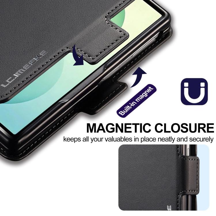 Custodia per telefono in PU con trama fine smerigliata LC.IMEEKE L1 Series con slot per penna, penna non inclusa, For Galaxy Z Fold8 5G, For Galaxy Z Fold8 Ultra 5G, For Samsung Galaxy Z Fold7 5G, For Samsung Galaxy Z Fold6