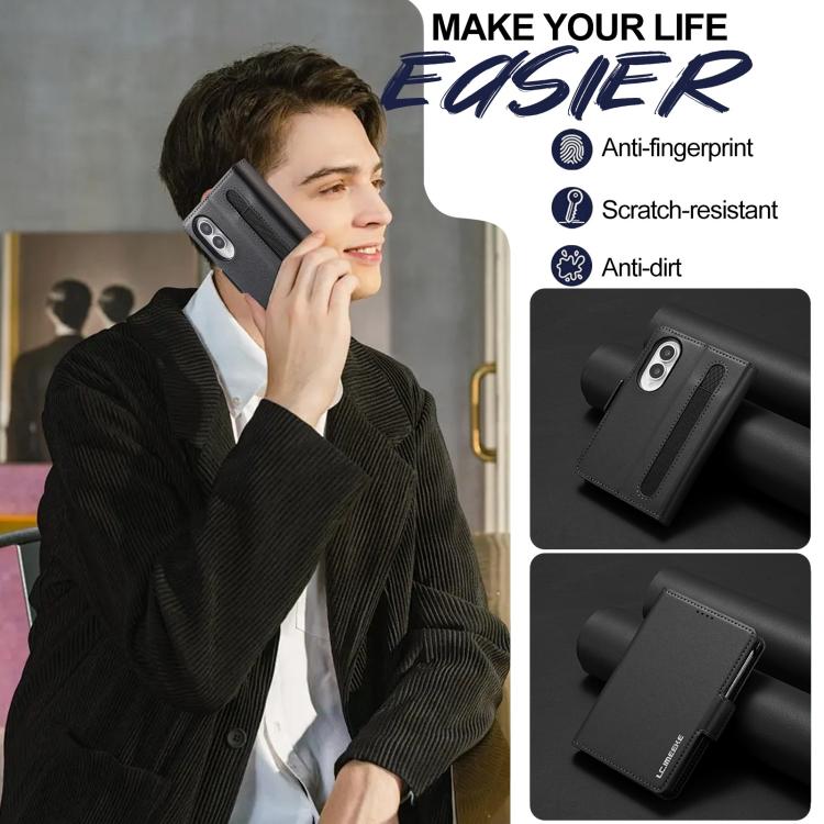 Custodia per telefono in PU con trama fine smerigliata LC.IMEEKE L1 Series con slot per penna, penna non inclusa, For Galaxy Z Fold8 5G, For Galaxy Z Fold8 Ultra 5G, For Samsung Galaxy Z Fold7 5G, For Samsung Galaxy Z Fold6