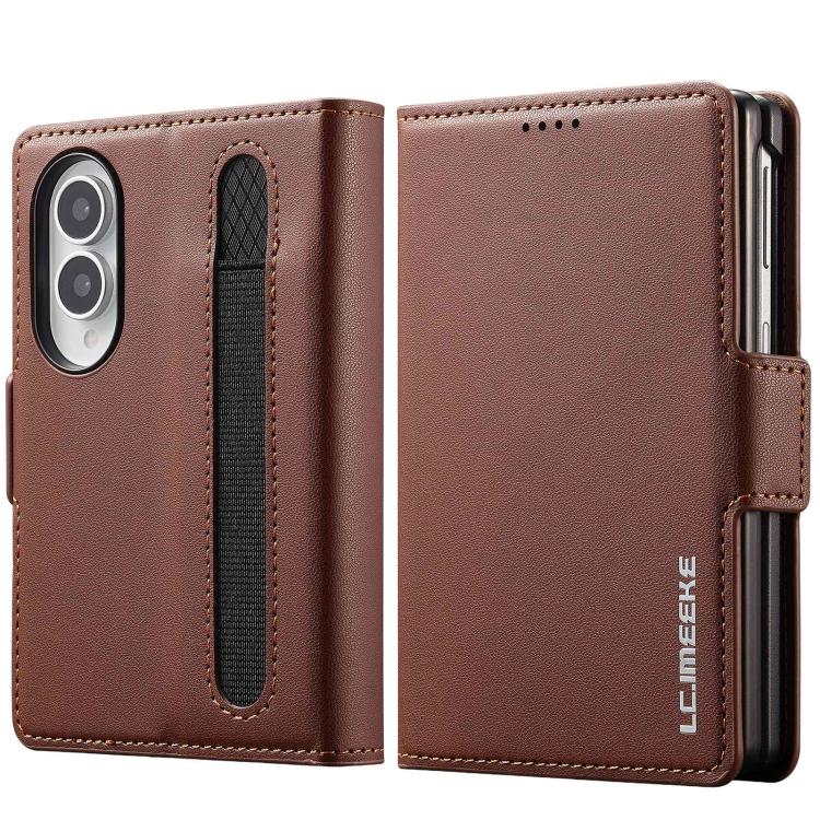 Custodia per telefono in PU con trama fine smerigliata LC.IMEEKE L1 Series con slot per penna, penna non inclusa, For Galaxy Z Fold8 5G, For Galaxy Z Fold8 Ultra 5G, For Samsung Galaxy Z Fold7 5G, For Samsung Galaxy Z Fold6