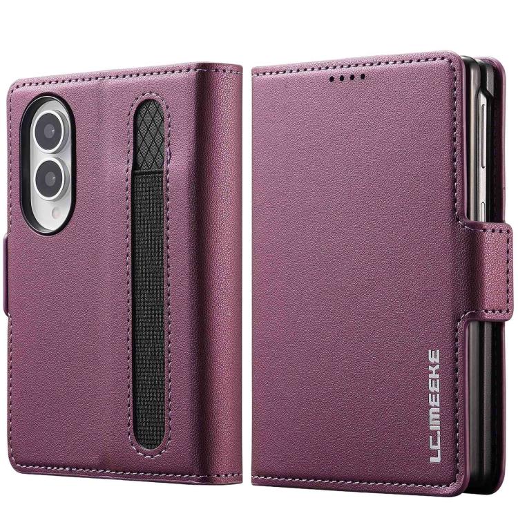 Custodia per telefono in PU con trama fine smerigliata LC.IMEEKE L1 Series con slot per penna, penna non inclusa, For Galaxy Z Fold8 5G, For Galaxy Z Fold8 Ultra 5G, For Samsung Galaxy Z Fold7 5G, For Samsung Galaxy Z Fold6