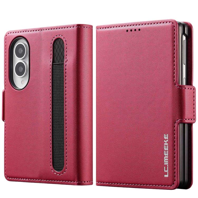 Custodia per telefono in PU con trama fine smerigliata LC.IMEEKE L1 Series con slot per penna, penna non inclusa, For Galaxy Z Fold8 5G, For Galaxy Z Fold8 Ultra 5G, For Samsung Galaxy Z Fold7 5G, For Samsung Galaxy Z Fold6