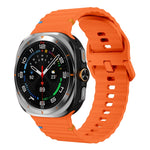 Cinturino per orologio in silicone con cuciture a grana ondulata, For Samsung Galaxy Watch Ultra 47mm / Ultra 2025