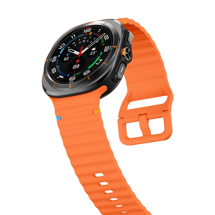 Cinturino per orologio in silicone con cuciture a grana ondulata, For Samsung Galaxy Watch Ultra 47mm / Ultra 2025