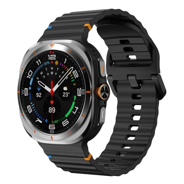 Cinturino per orologio in silicone con cuciture a grana ondulata, For Samsung Galaxy Watch Ultra 47mm / Ultra 2025