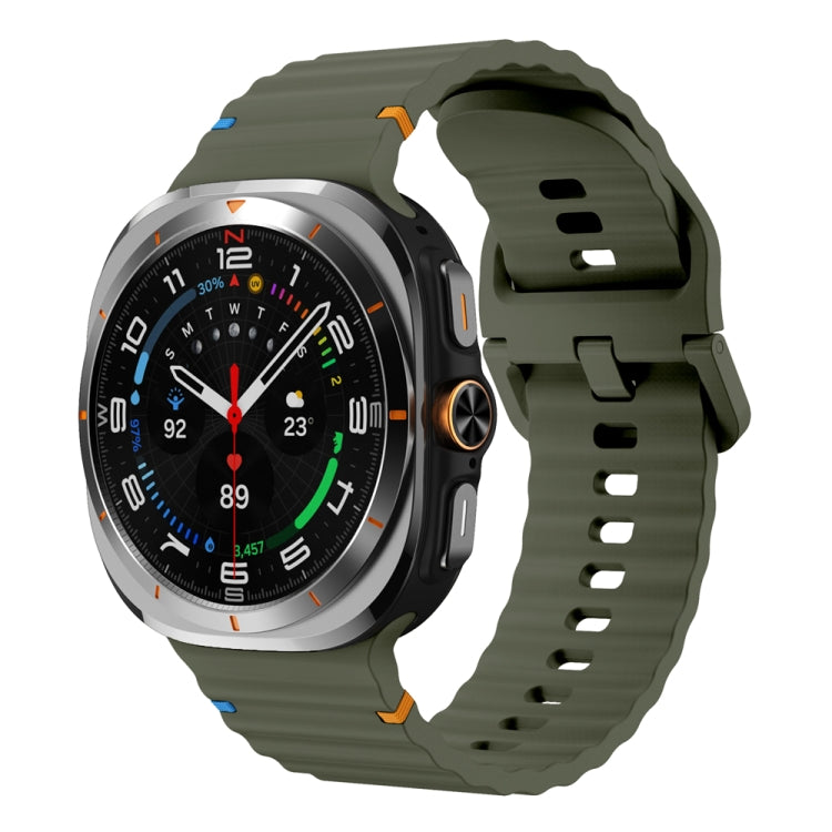 Cinturino per orologio in silicone con cuciture a grana ondulata, For Samsung Galaxy Watch Ultra 47mm / Ultra 2025