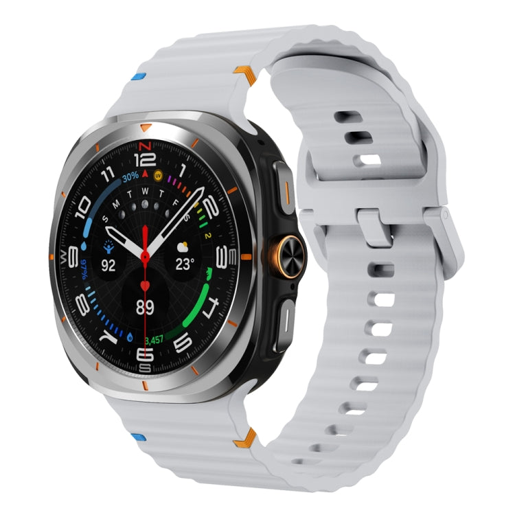 Cinturino per orologio in silicone con cuciture a grana ondulata, For Samsung Galaxy Watch Ultra 47mm / Ultra 2025