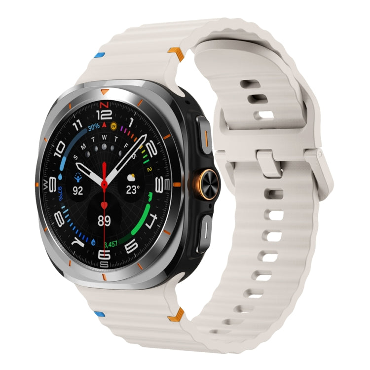 Cinturino per orologio in silicone con cuciture a grana ondulata, For Samsung Galaxy Watch Ultra 47mm / Ultra 2025