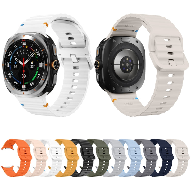 Cinturino per orologio in silicone con cuciture a grana ondulata, For Samsung Galaxy Watch Ultra 47mm / Ultra 2025