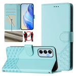 Custodia per telefono in pelle con stampa a nido d'ape e protezione RFID, For Samsung Galaxy M14 5G, For Samsung Galaxy M53 5G, For Samsung Galaxy M33 5G, For Samsung Galaxy M52