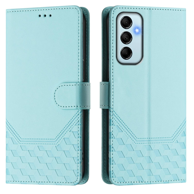 Custodia per telefono in pelle con stampa a nido d'ape e protezione RFID, For Samsung Galaxy M14 5G, For Samsung Galaxy M53 5G, For Samsung Galaxy M33 5G, For Samsung Galaxy M52