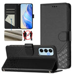 Custodia per telefono in pelle con stampa a nido d'ape e protezione RFID, For Samsung Galaxy M14 5G, For Samsung Galaxy M53 5G, For Samsung Galaxy M33 5G, For Samsung Galaxy M52