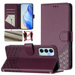 Custodia per telefono in pelle con stampa a nido d'ape e protezione RFID, For Samsung Galaxy M14 5G, For Samsung Galaxy M53 5G, For Samsung Galaxy M33 5G, For Samsung Galaxy M52