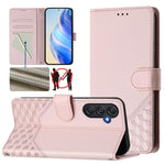 Custodia per telefono in pelle con stampa a nido d'ape e protezione RFID, For Samsung Galaxy M56 5G, For Samsung Galaxy F16 5G / M16 5G Global, For Samsung Galaxy F06 5G / M06 5G, For Samsung Galaxy M55 / C55 5G