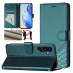 Custodia per telefono in pelle con stampa a nido d'ape e protezione RFID, For Samsung Galaxy M56 5G, For Samsung Galaxy F16 5G / M16 5G Global, For Samsung Galaxy F06 5G / M06 5G, For Samsung Galaxy M55 / C55 5G