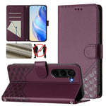 Custodia per telefono in pelle con stampa a nido d'ape e protezione RFID, For Samsung Galaxy Z Fold7 5G, For Samsung Galaxy Z Fold5