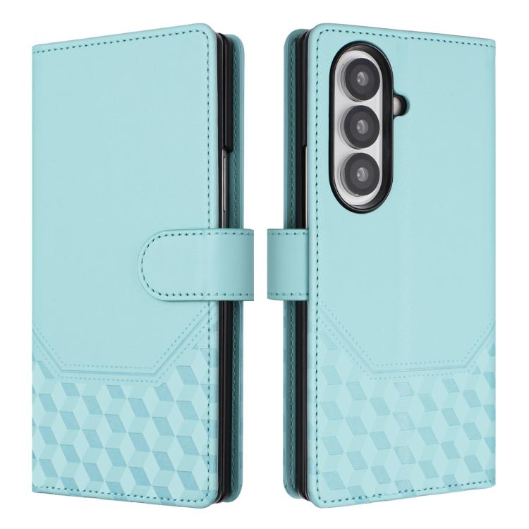 Custodia per telefono in pelle con stampa a nido d'ape e protezione RFID, For Samsung Galaxy Z Fold7 5G, For Samsung Galaxy Z Fold5